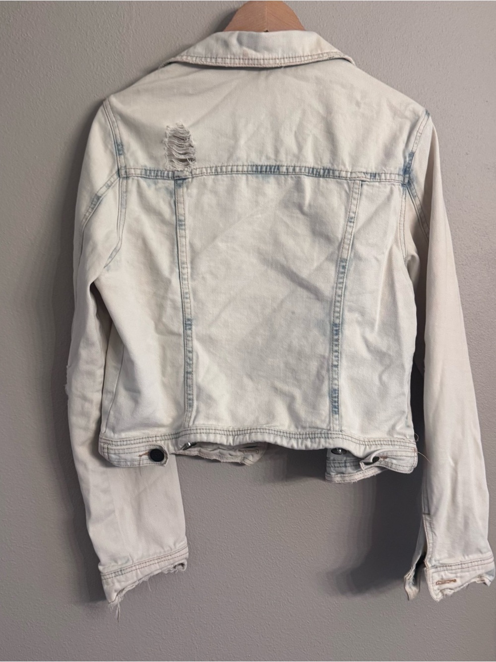 FREE PEOPLE Ripped Denim Jacket - Picture 5 of 5